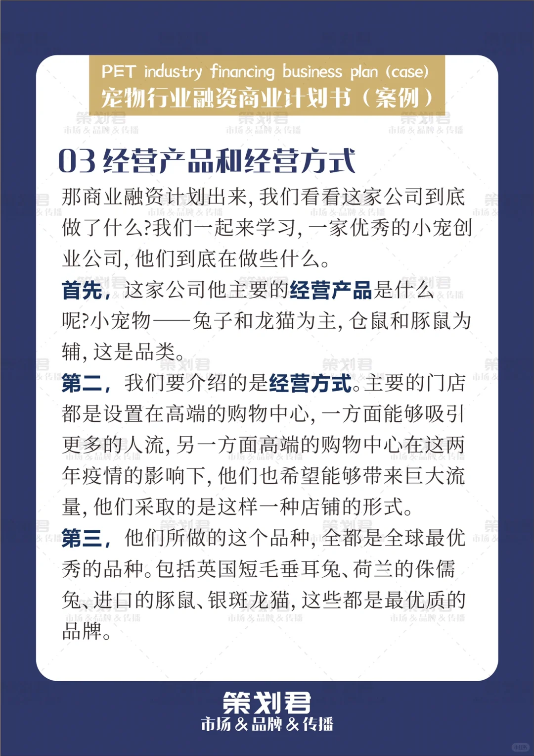 宠物行业融资商业计划书（案例）?