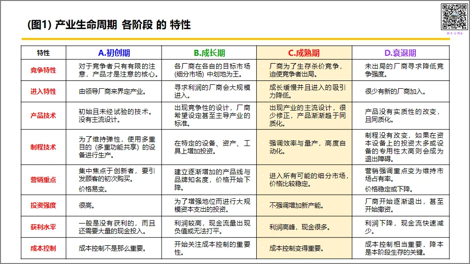 产业处于成熟期阶段的战略选择