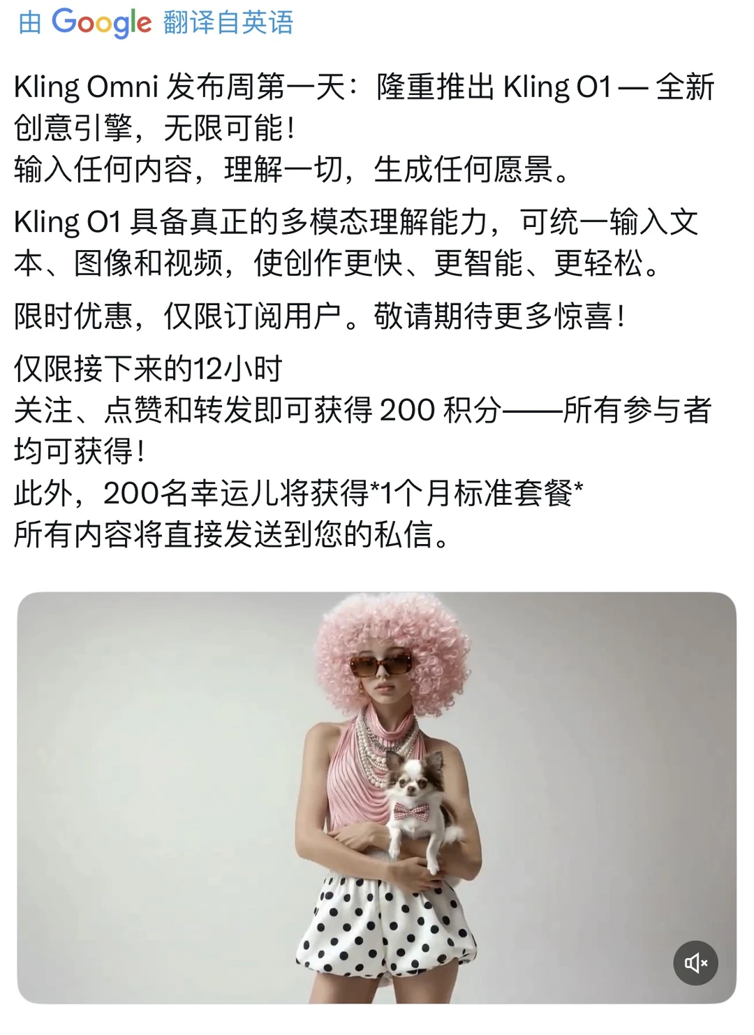 AI视频黑科技!快手Kling O1上线