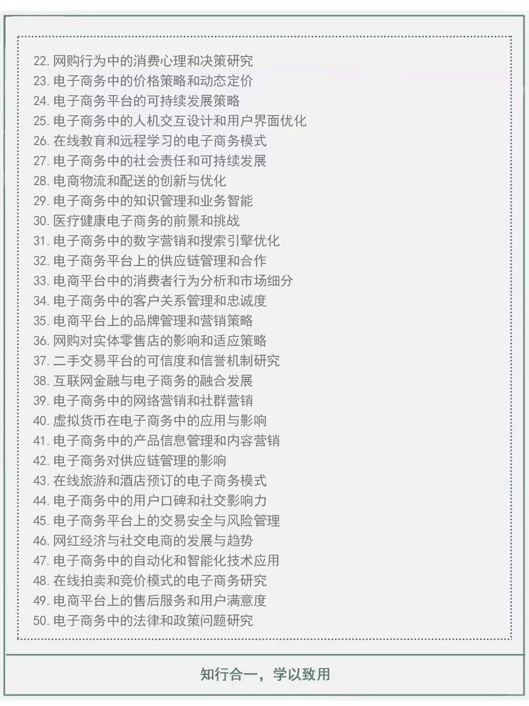 市场营销/电商可参考论文选题