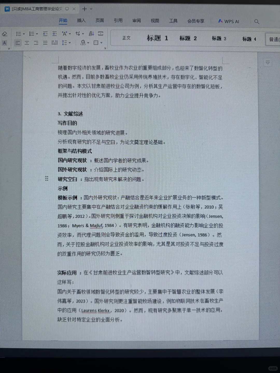 MBA毕业论文模板,照着写拿高分??