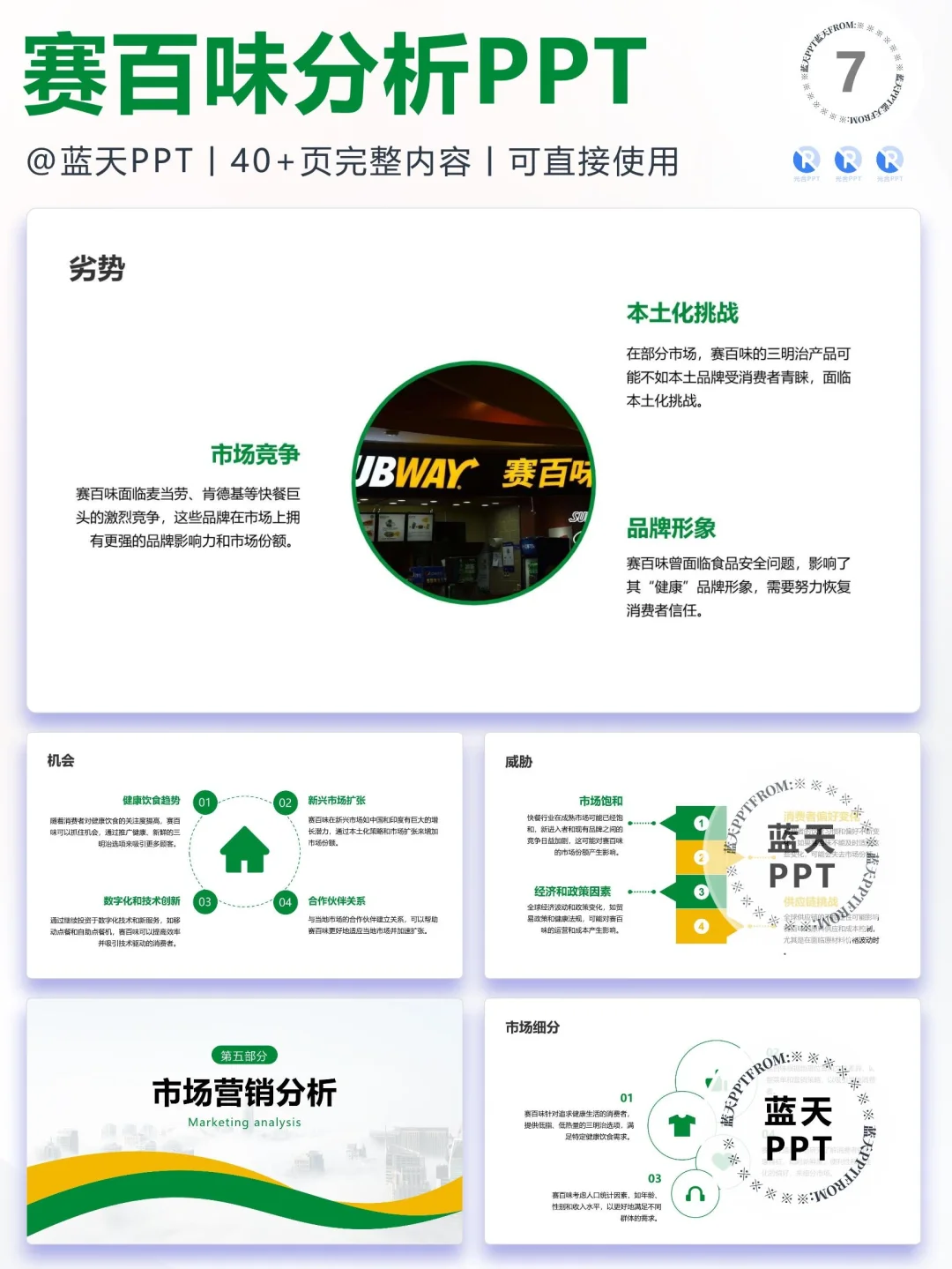 【031】赛百味战略分析营销策略 SWOT PPT