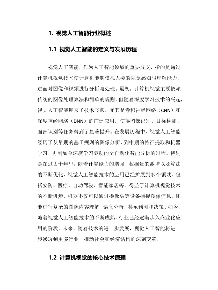 2025年视觉人工智能行业现状及趋势分析报告
