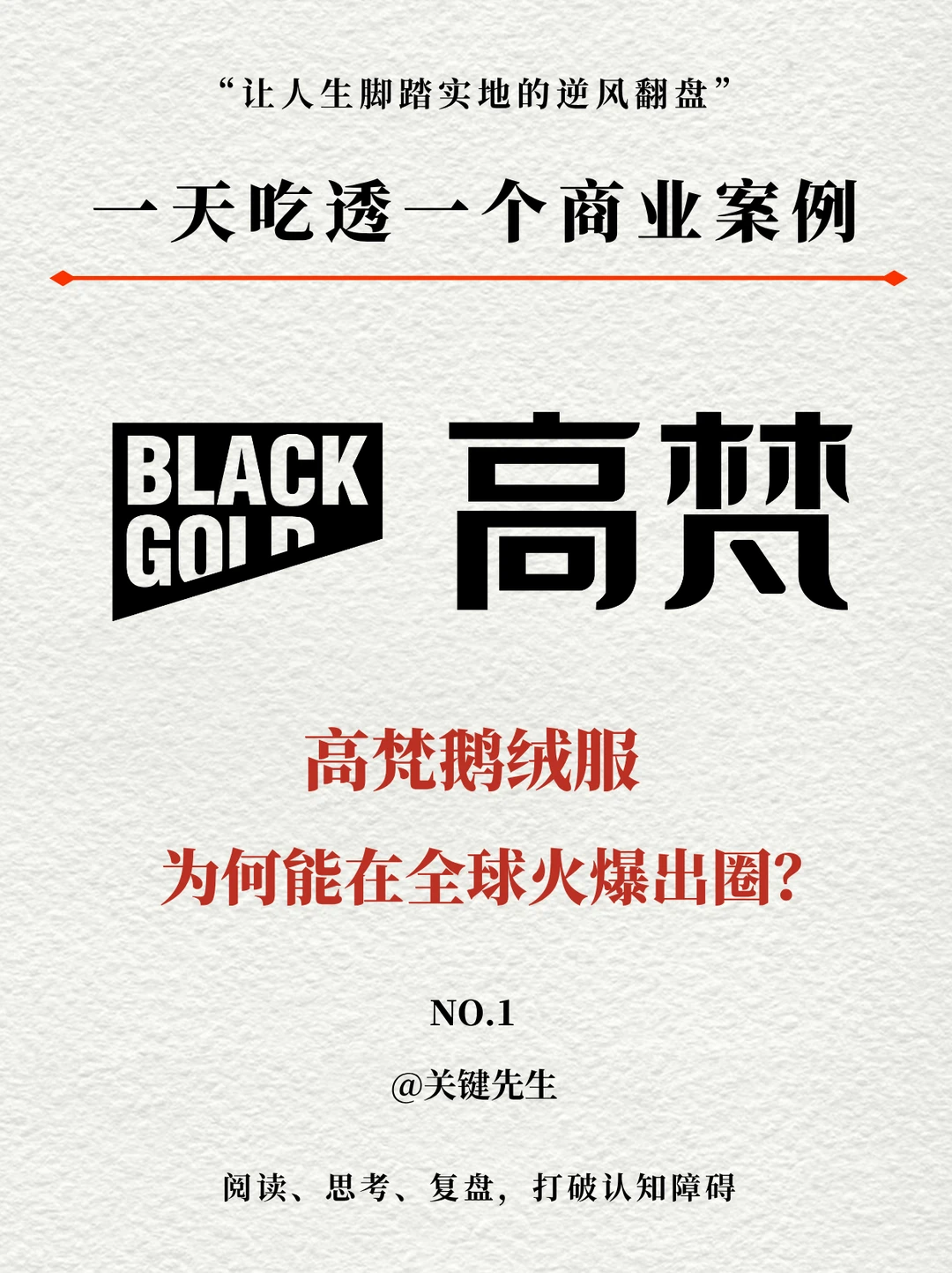 一天吃透一个商业案例 NO.1 高梵鹅绒服