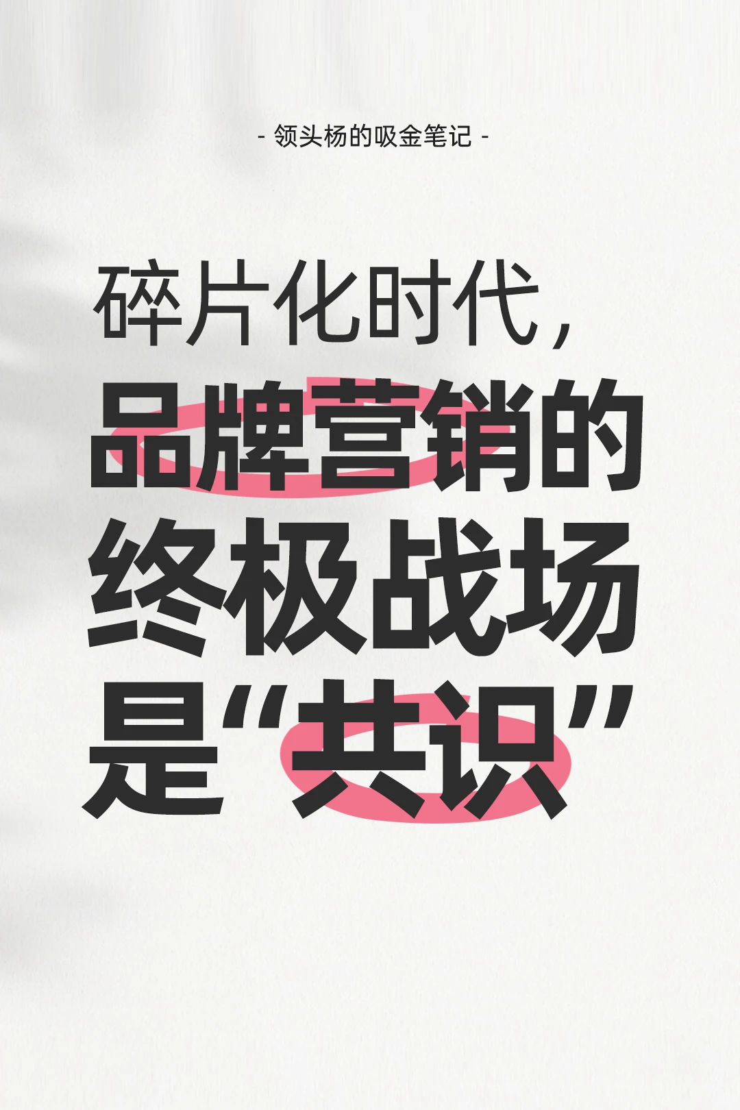碎片化时代，品牌营销的终极战场是“共识”