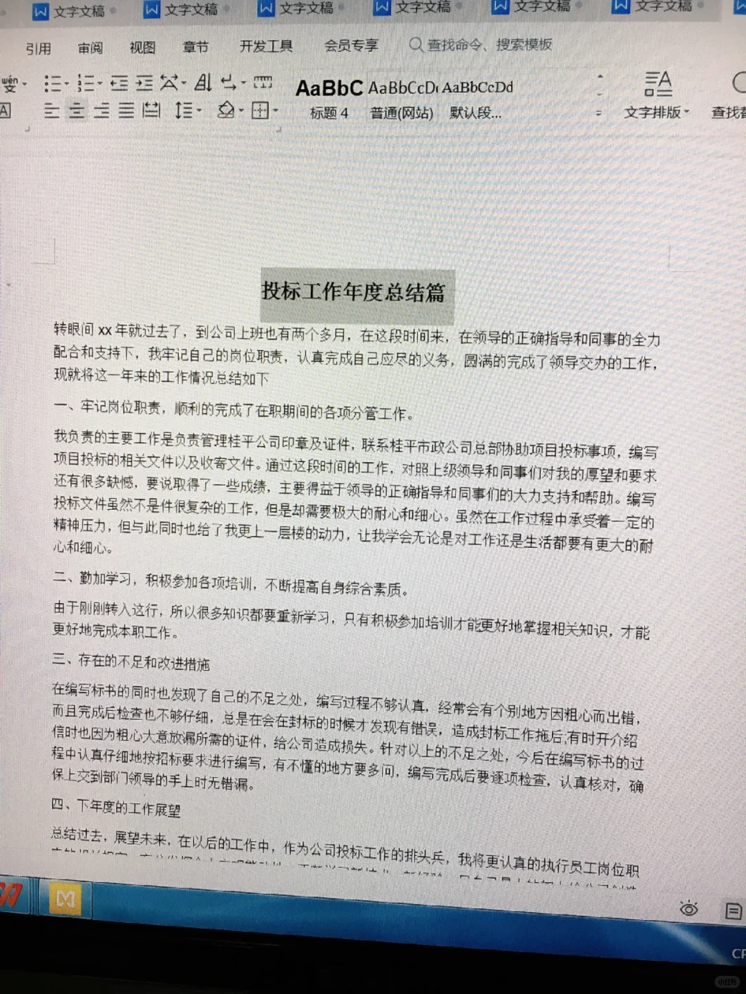 投标工作年度总结篇