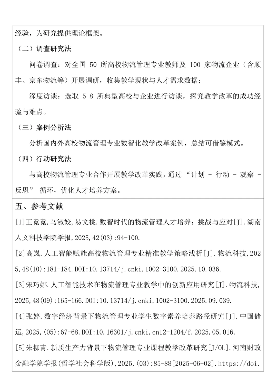 物流管理专业优秀开题报告模板参考‼️