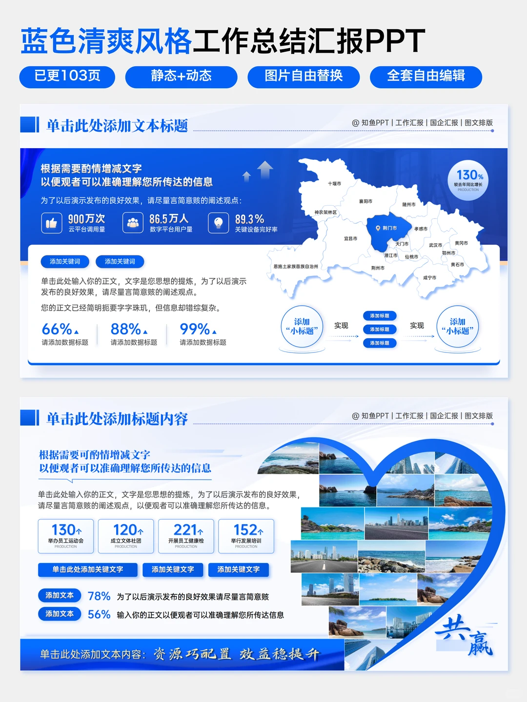 讲真，蓝色汇报PPT真的太适合职场了