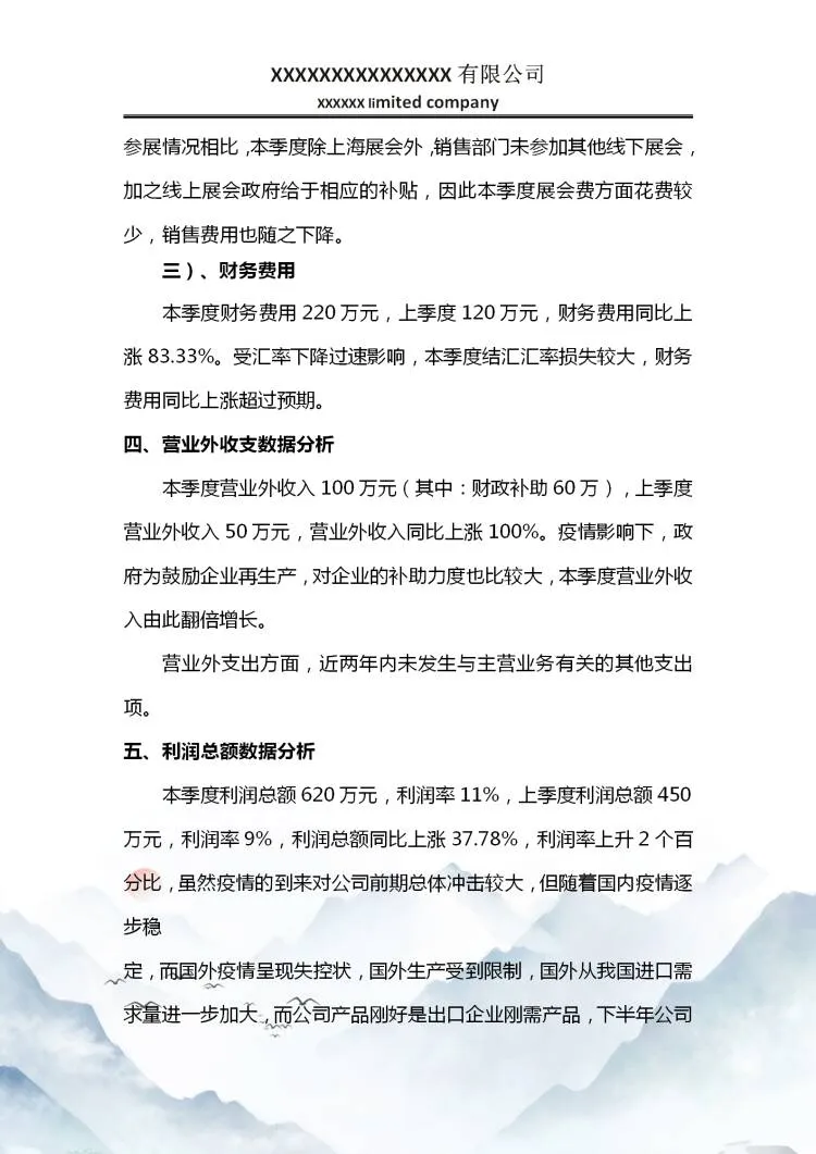 头一次见这么漂亮的财务数据分析报告！