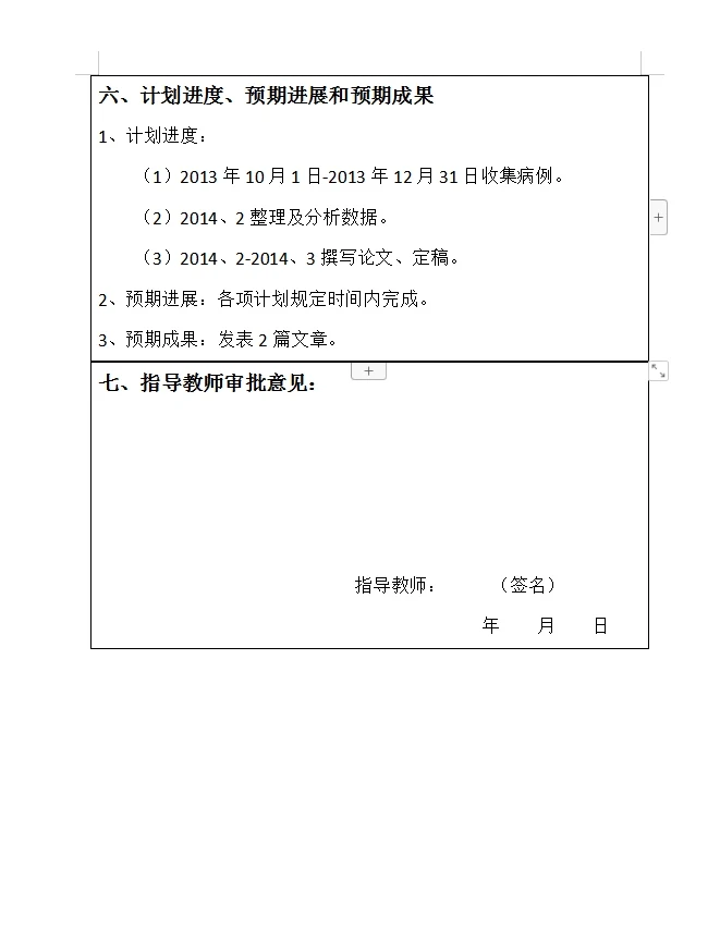 医学类开题报告