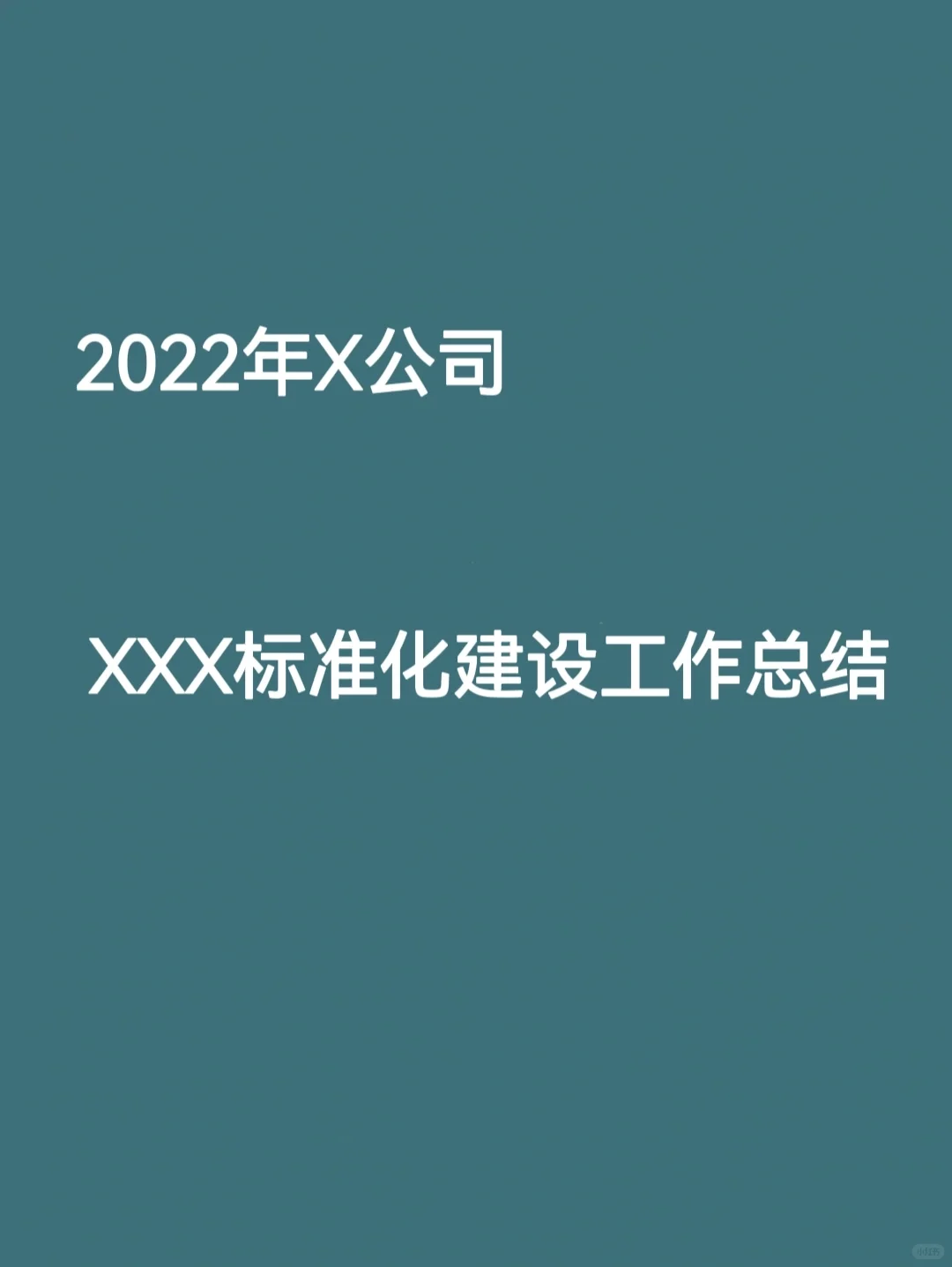 X公司标准化建设工作总结❗