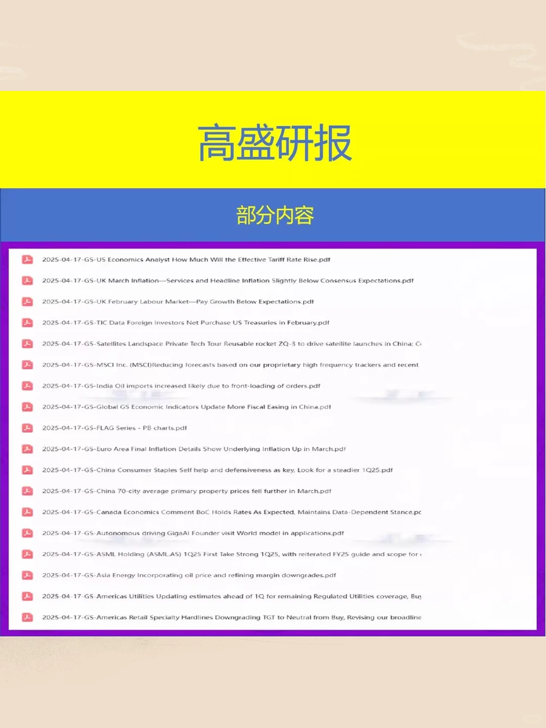 高盛集团2025年全球经济宏观分析市场趋