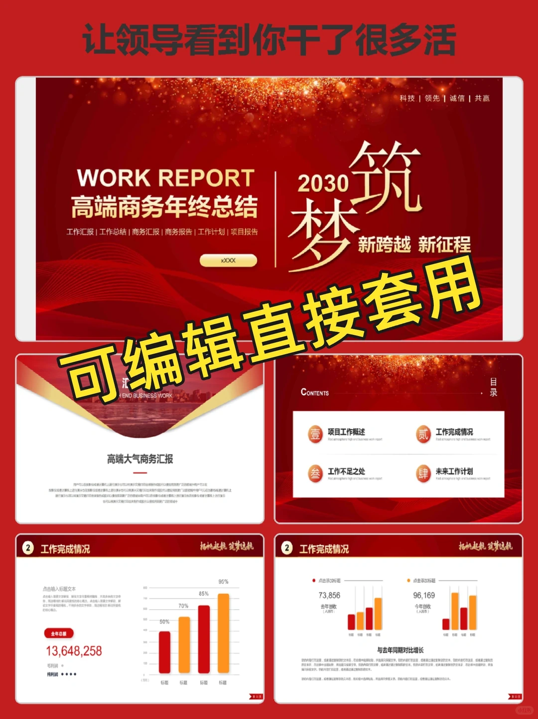 年度总结报告｜这才是领导想要的 PPT 模板