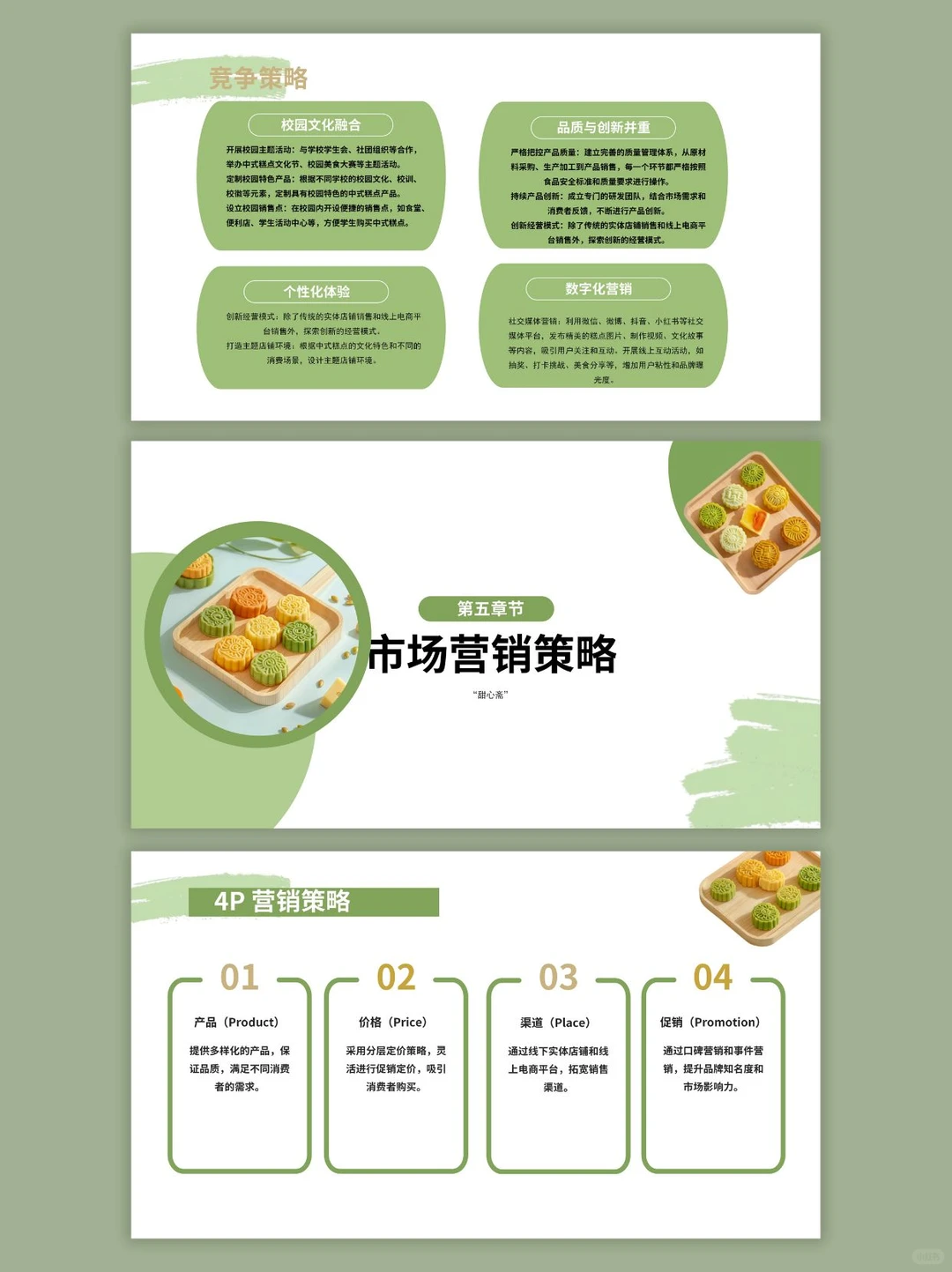 中式糕点创新创业计划书ppt和word