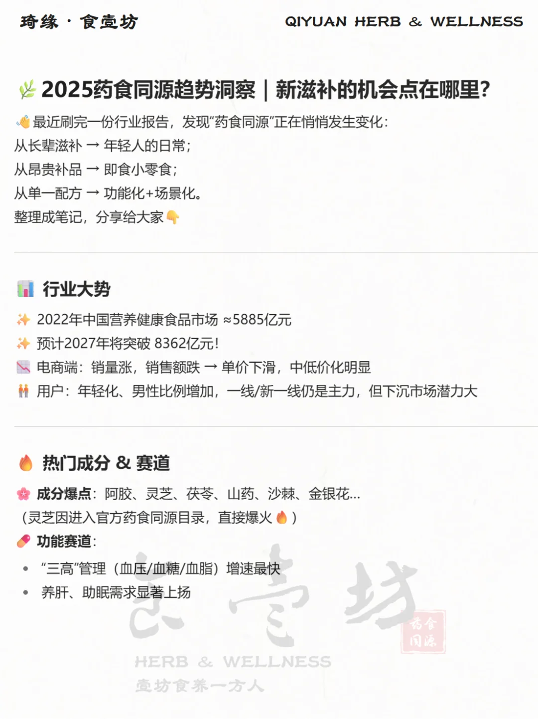 一文读懂2025药食同源趋势洞察报告