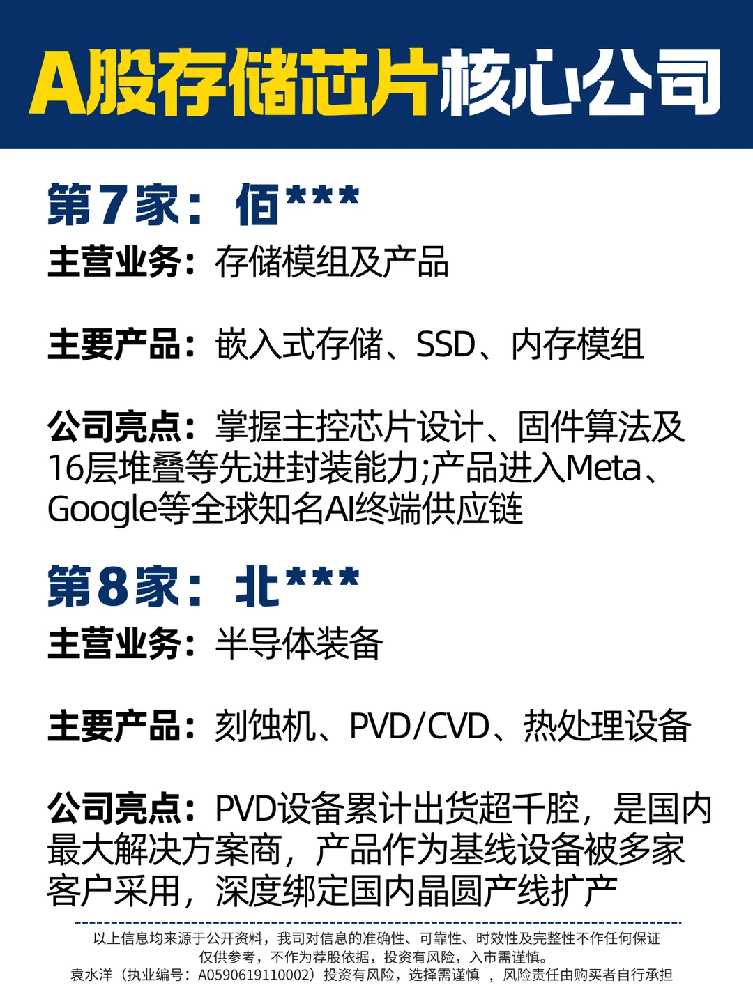 存储芯片赛道火热，A股核心公司清单来了
