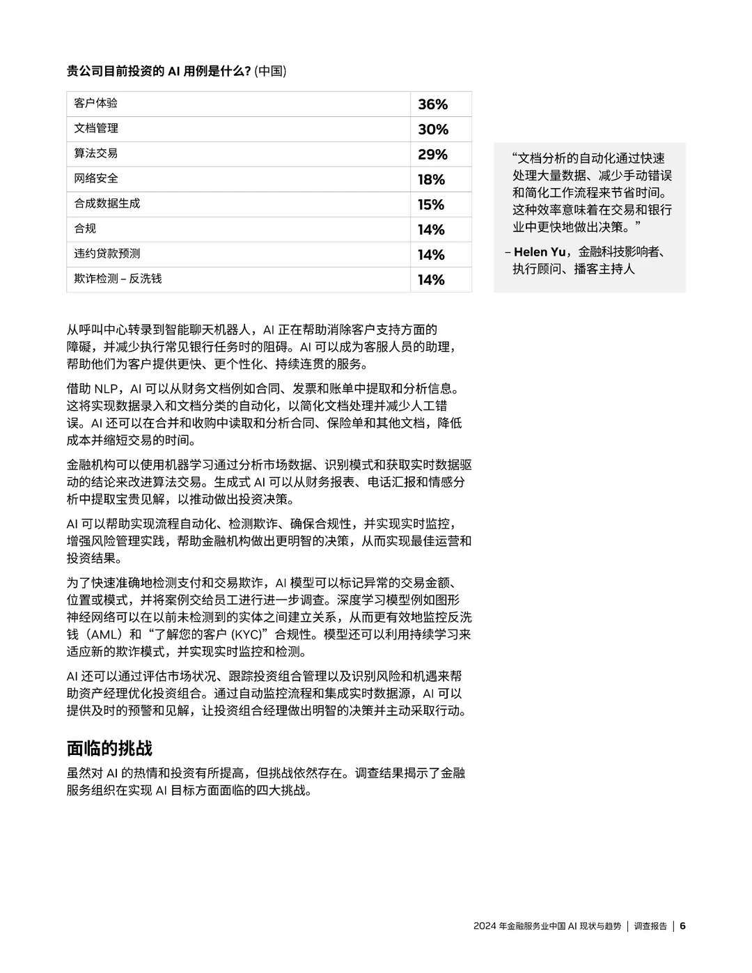 2024年金融服务业中国AI现状与趋势