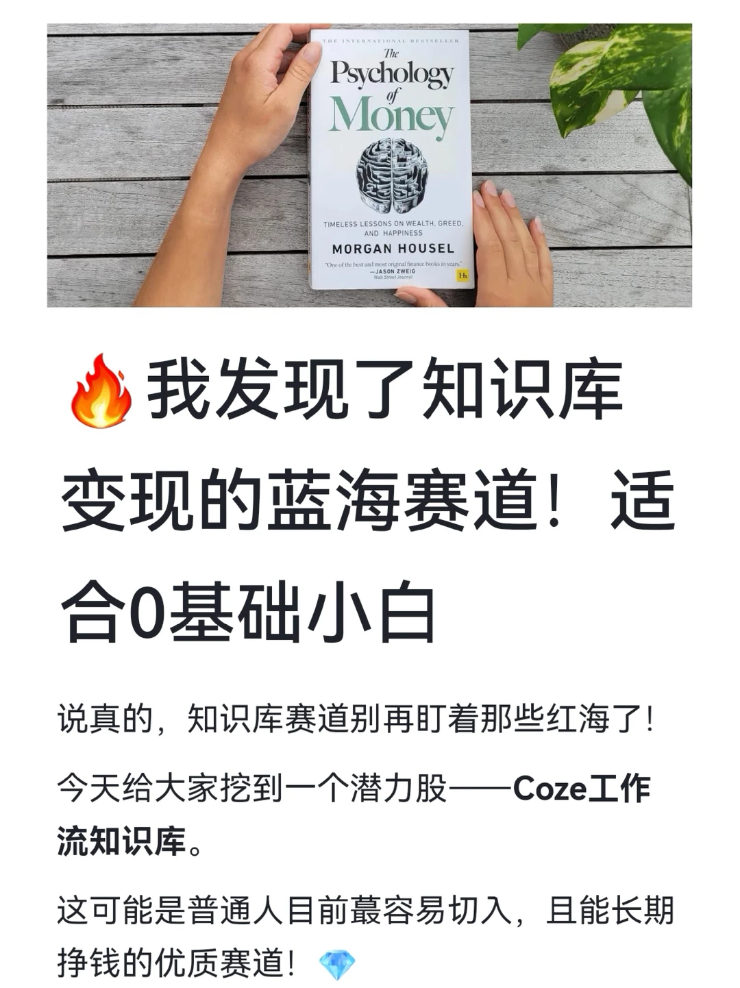 知识库变现潜力股：Coze工作流知识库