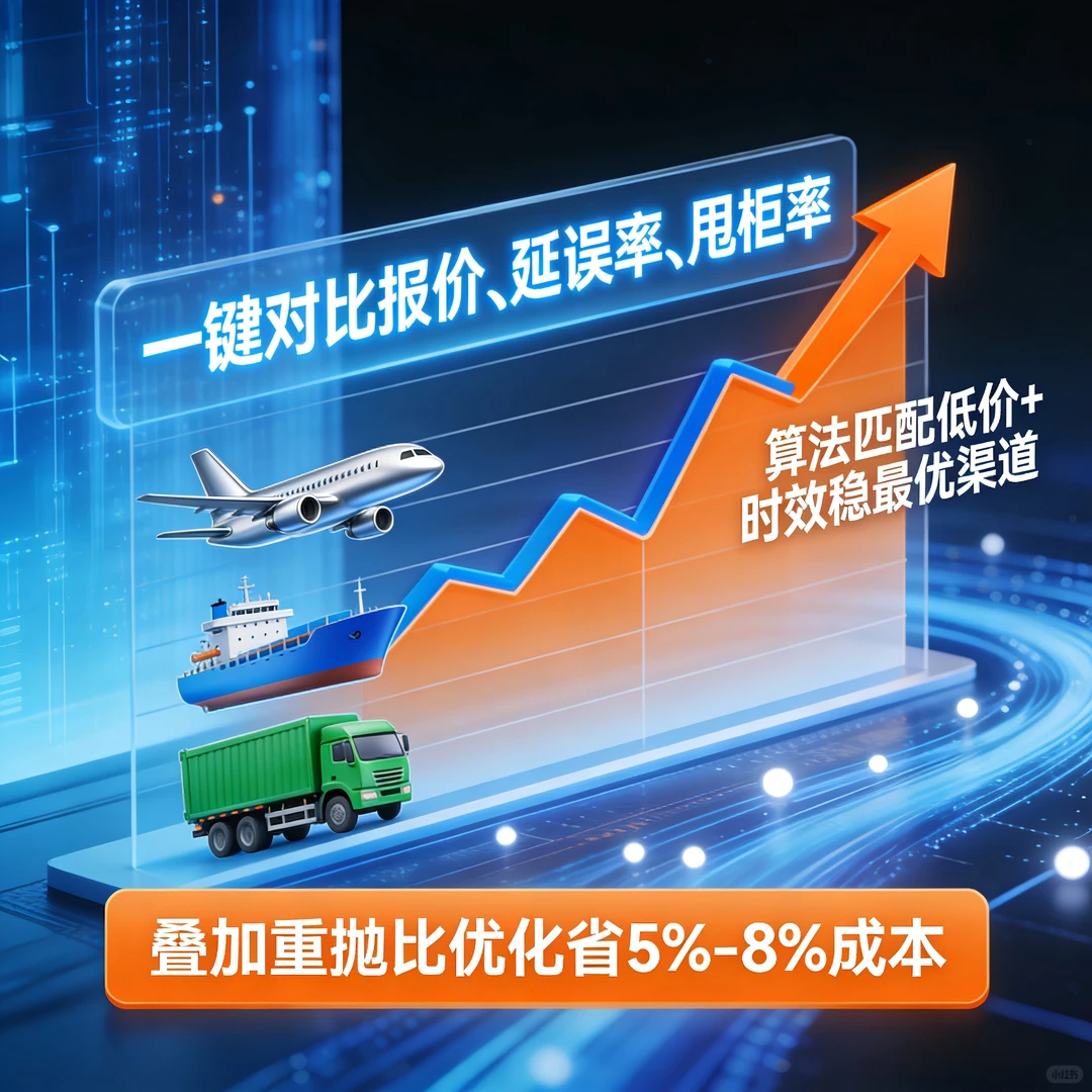 渠道比价 + 重抛优化,物流成本直省 5%-8%