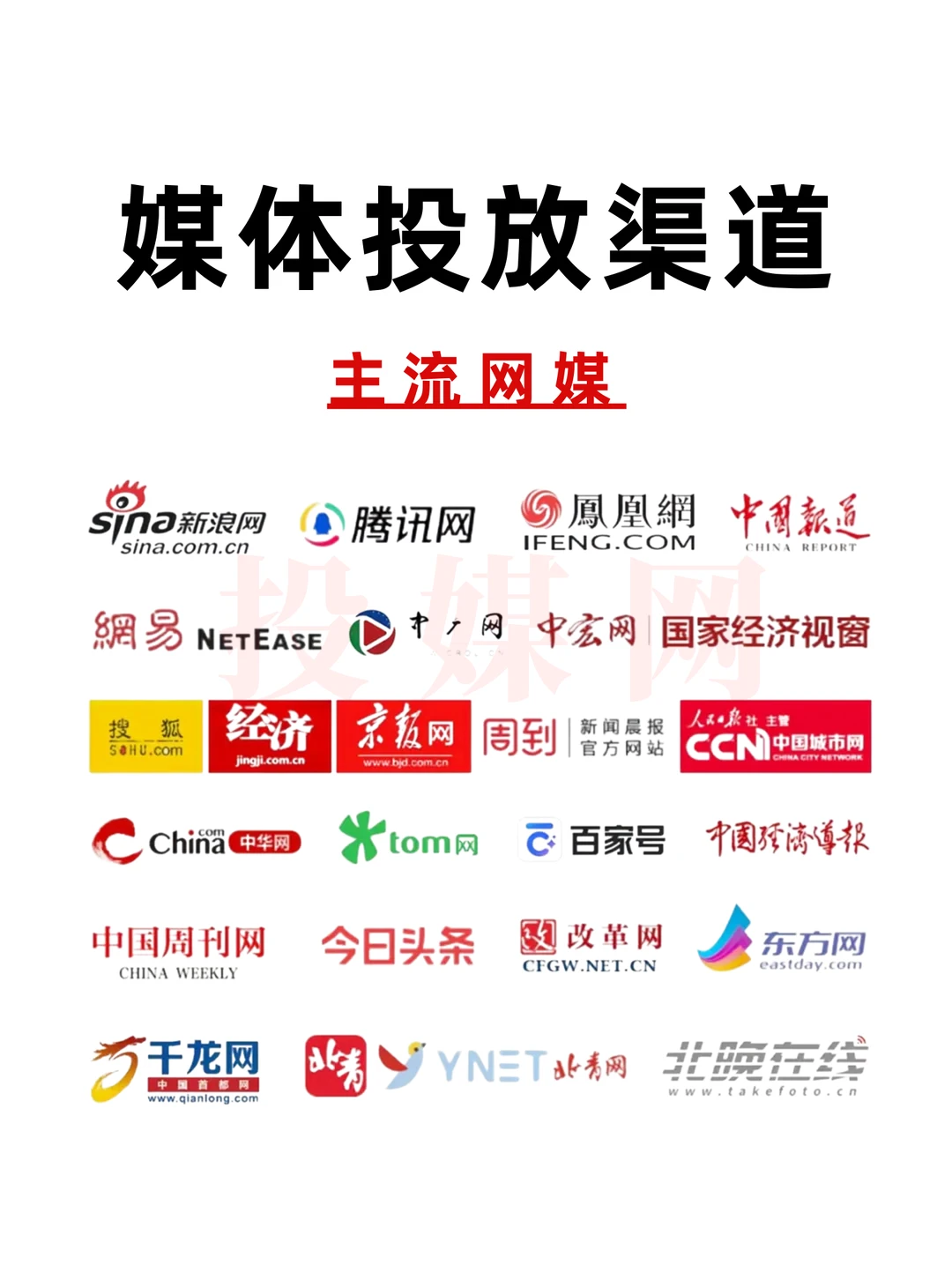 ?媒体投放|各行各业发稿媒体资源汇总!