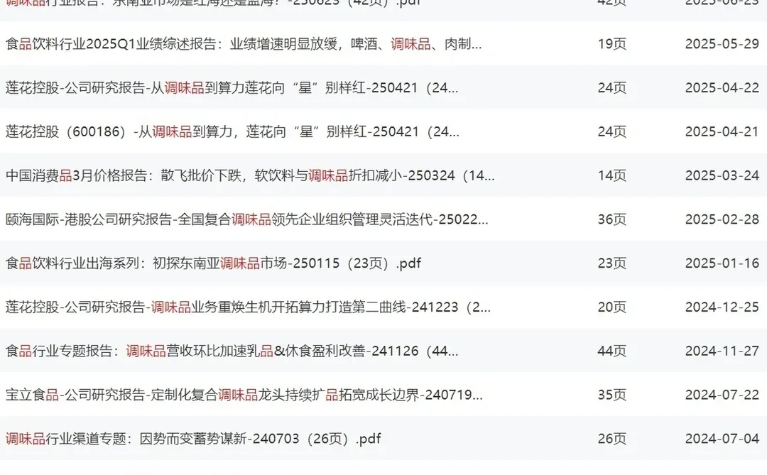 调味品行业深度研究分析报告2025年