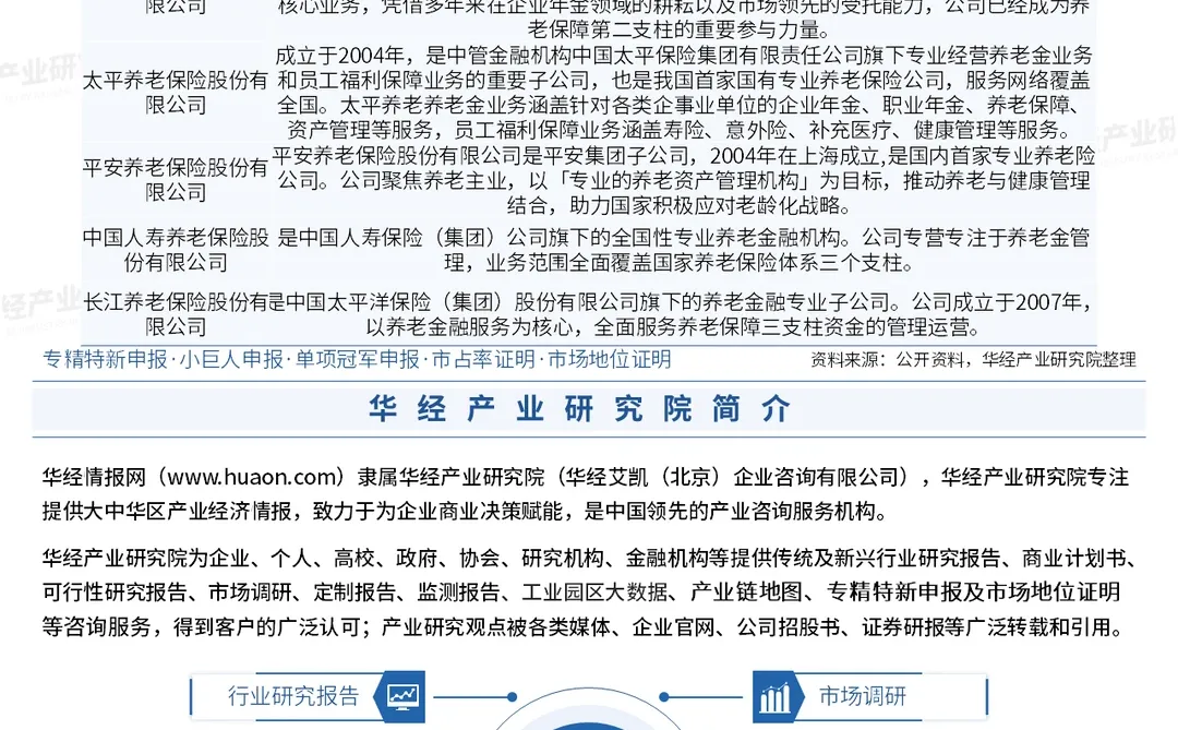 2026年中国养老保险行业投资前景预测报告