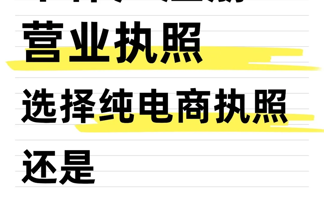 个体户执照选电商版还是普通版?