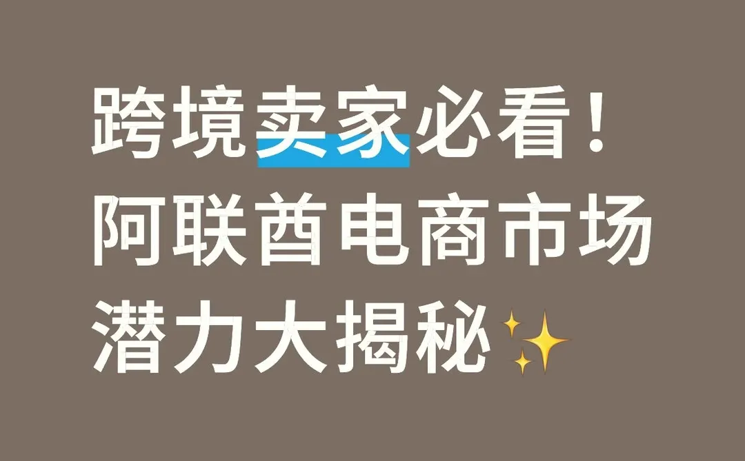 跨境卖家必看!阿联酋电商市场潜力大揭秘✨