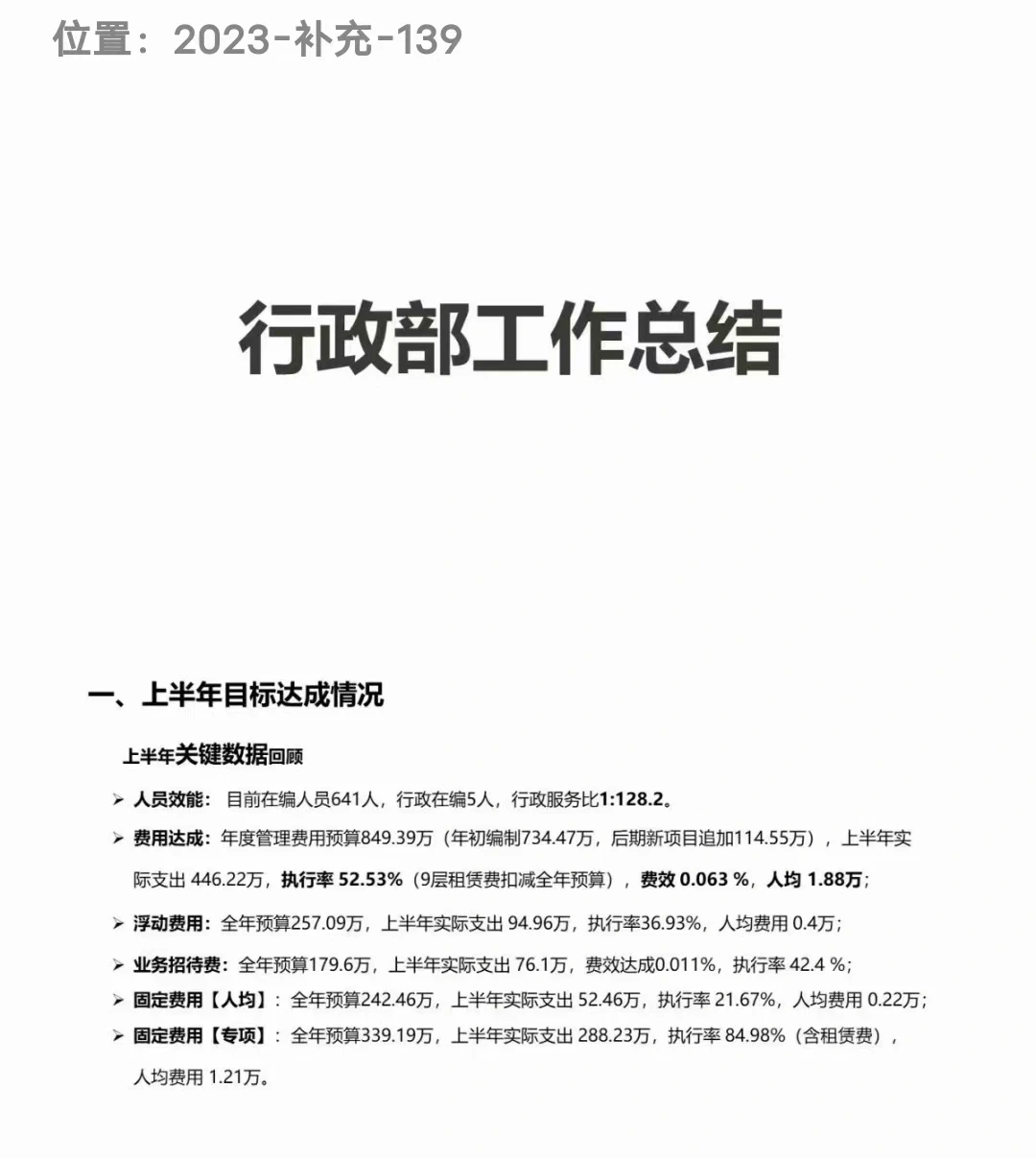 行政部2023数据化分析报告