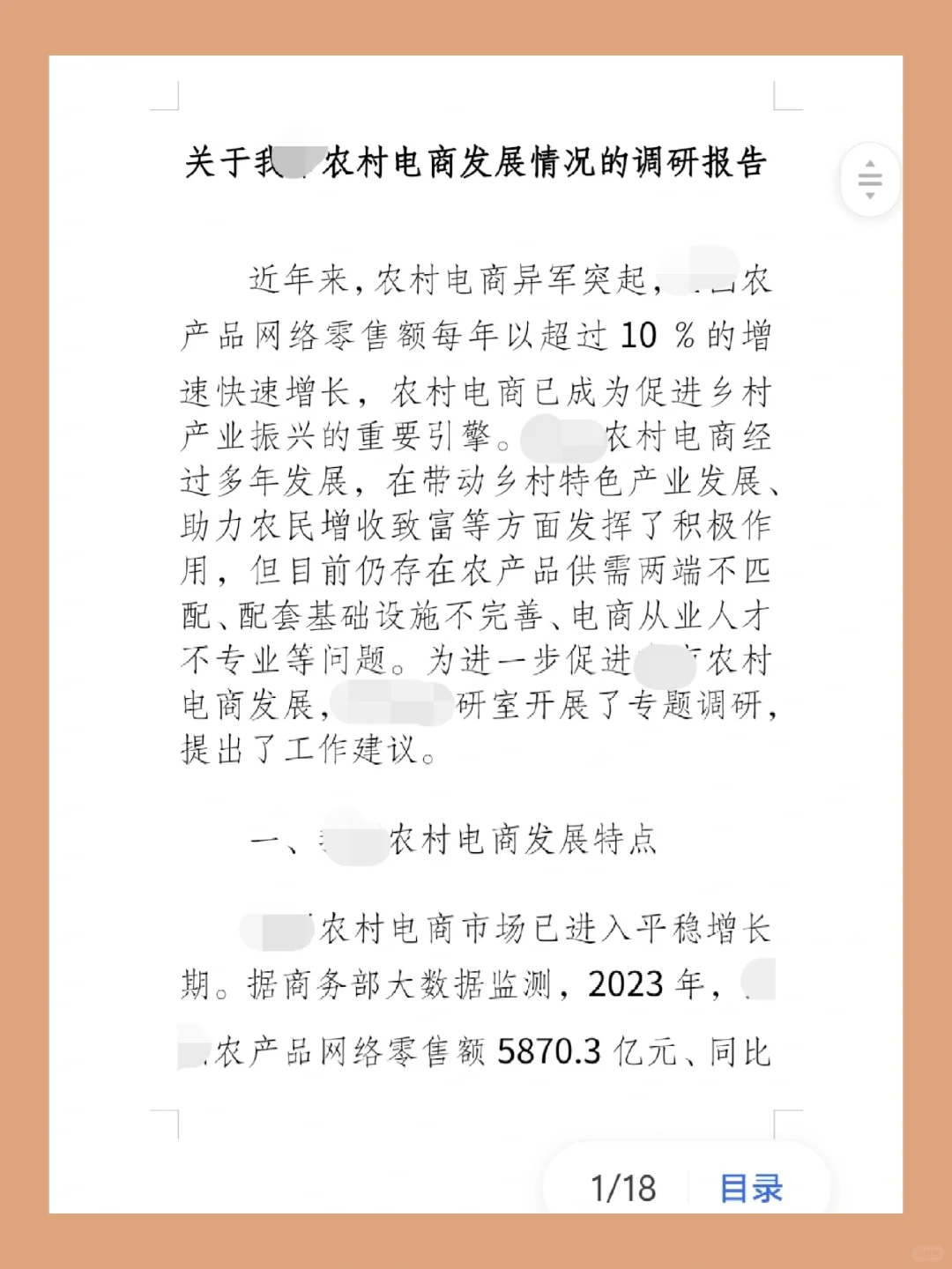 关于XX农村电商发展情况的调研报告
