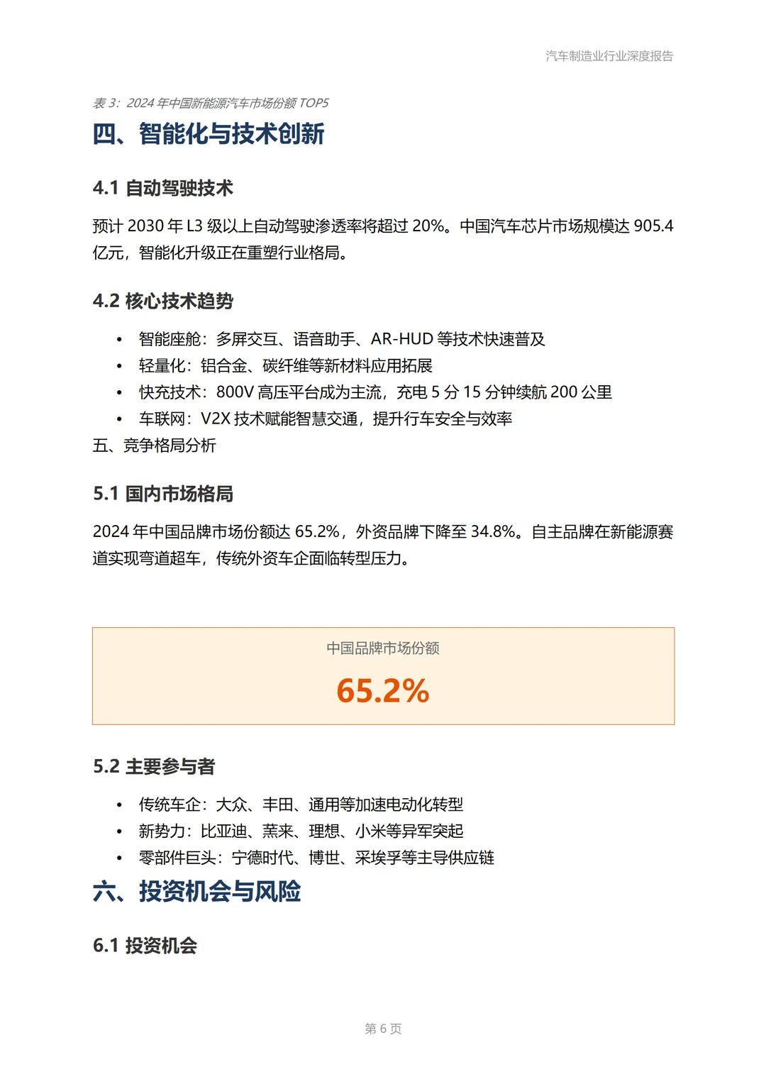 汽车制造业行业深度报告！