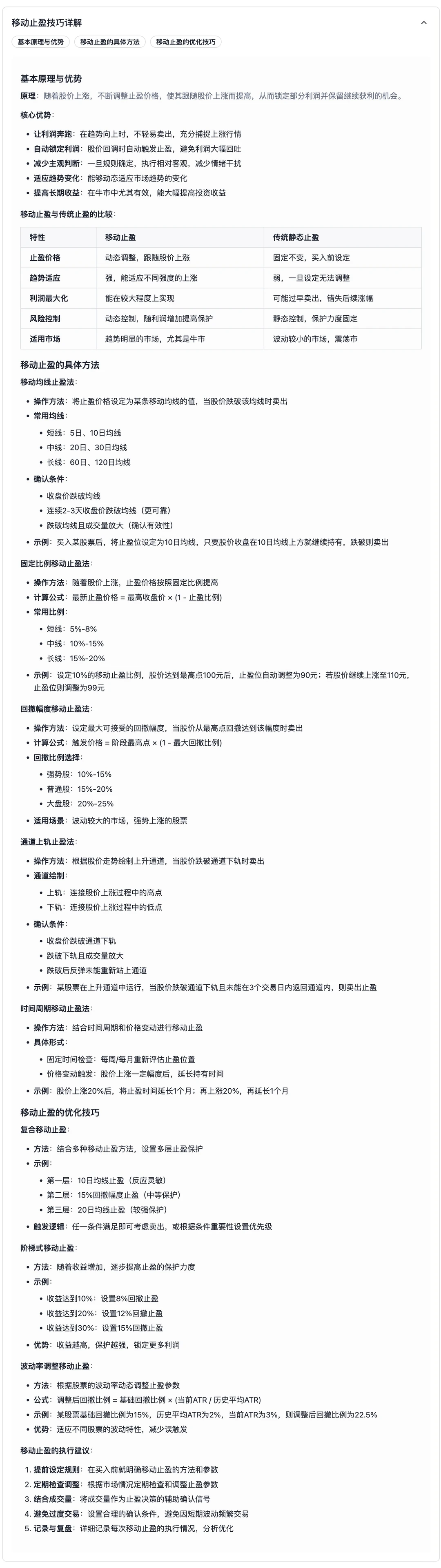 止盈策略应用
