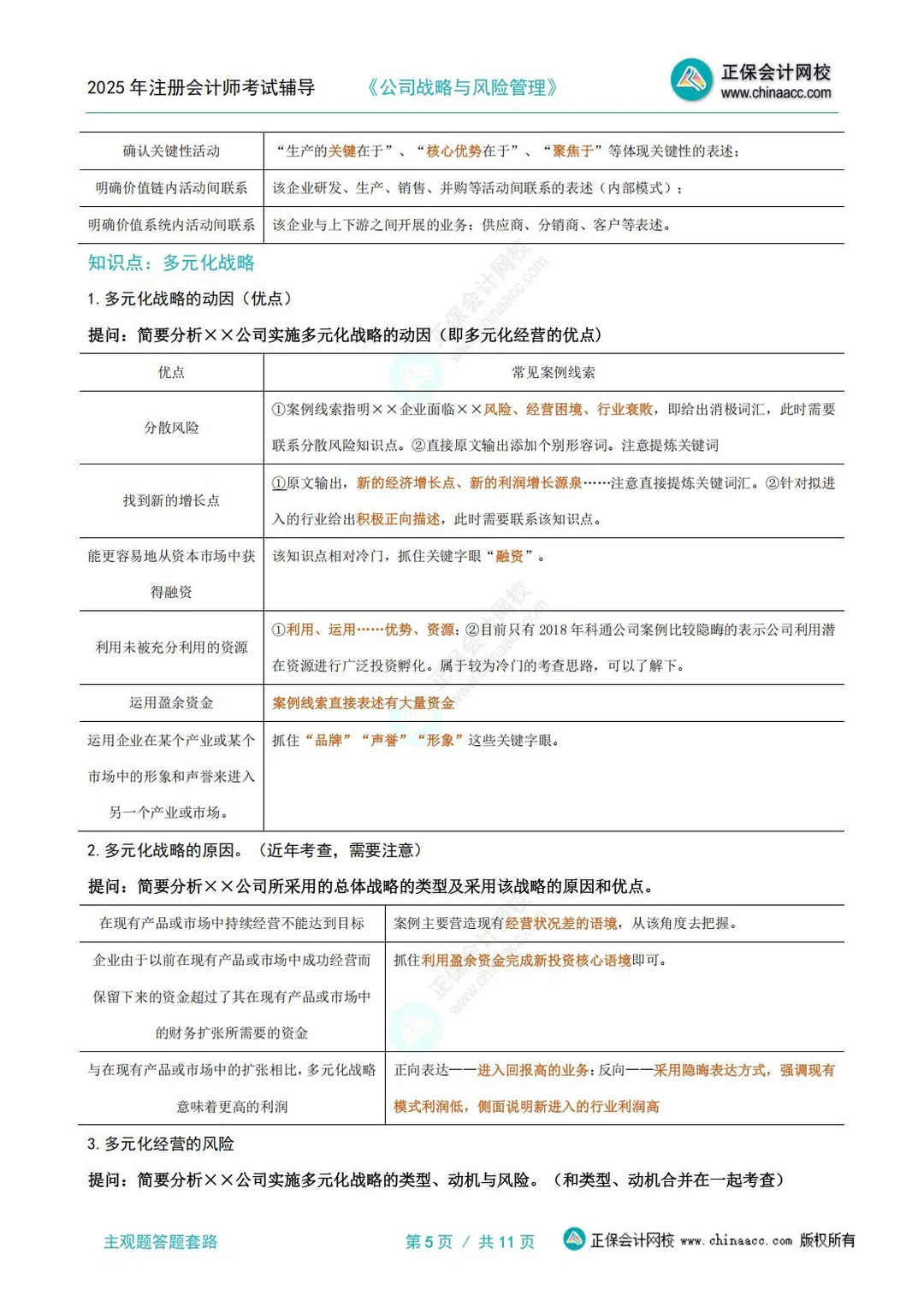 25年cpa《战略》主观题答题套路+技巧?