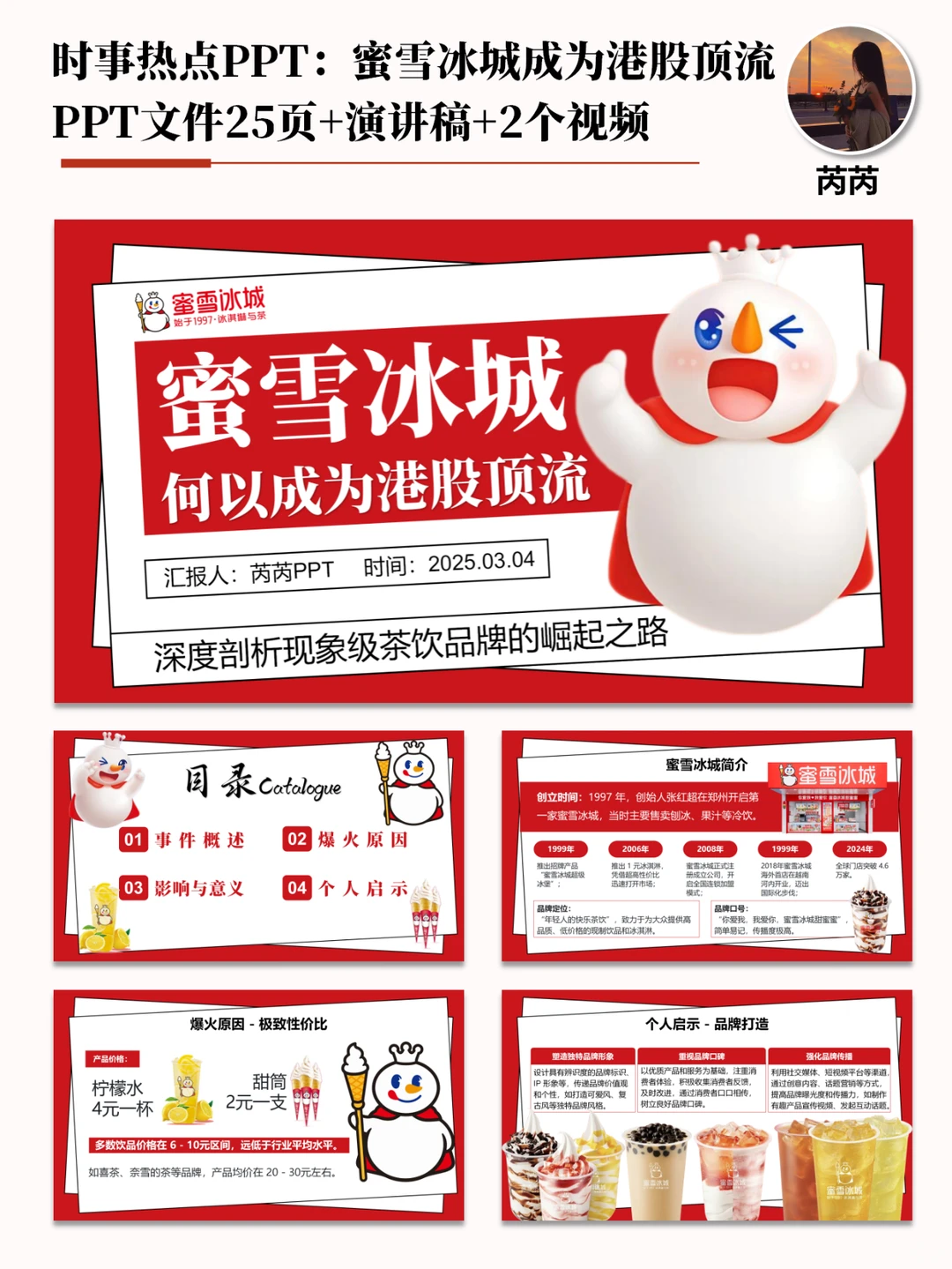 时事热点PPT：新晋股王蜜雪冰城市值1093亿