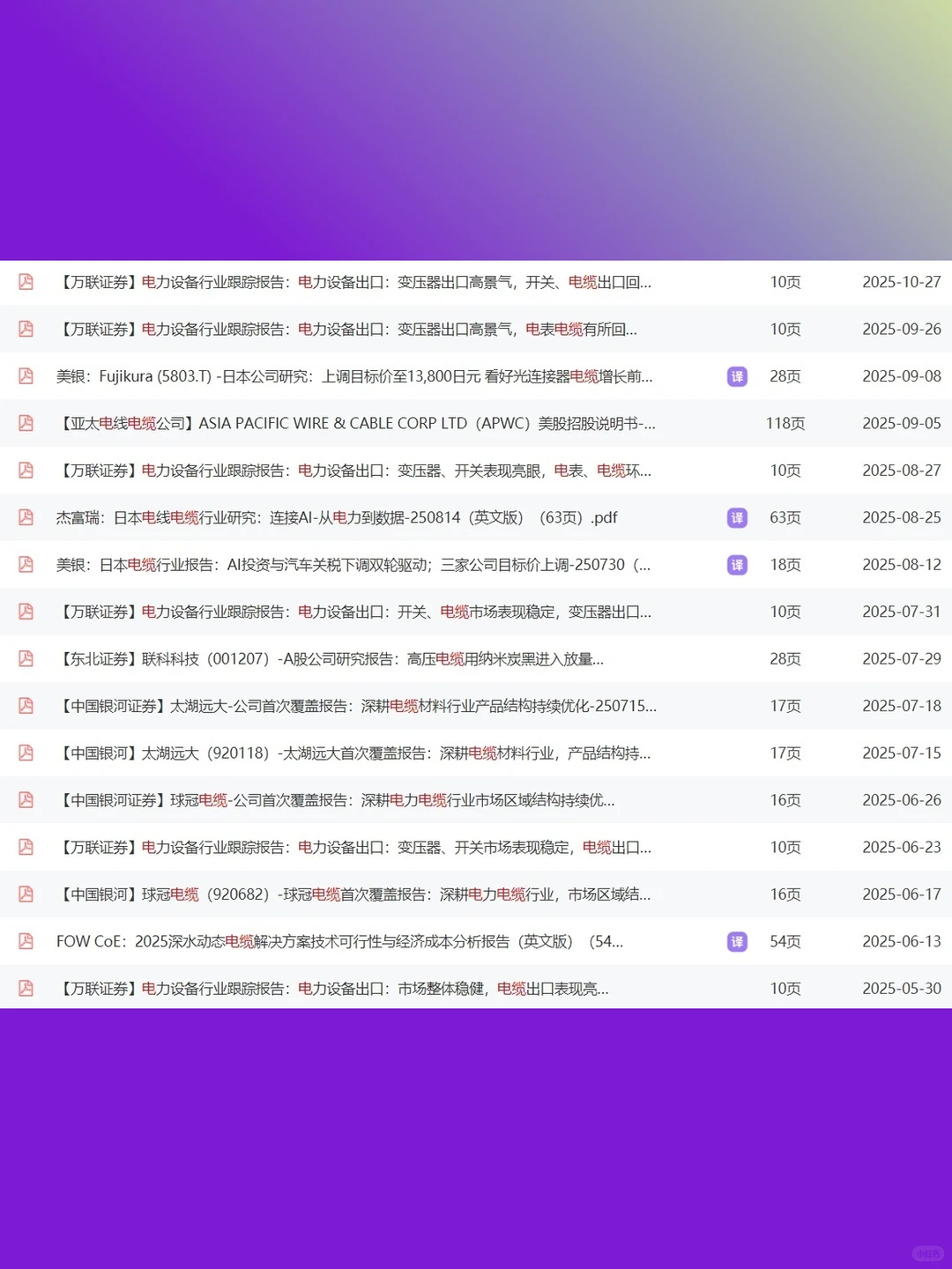电缆产业链研究分析2025年海底电缆电线