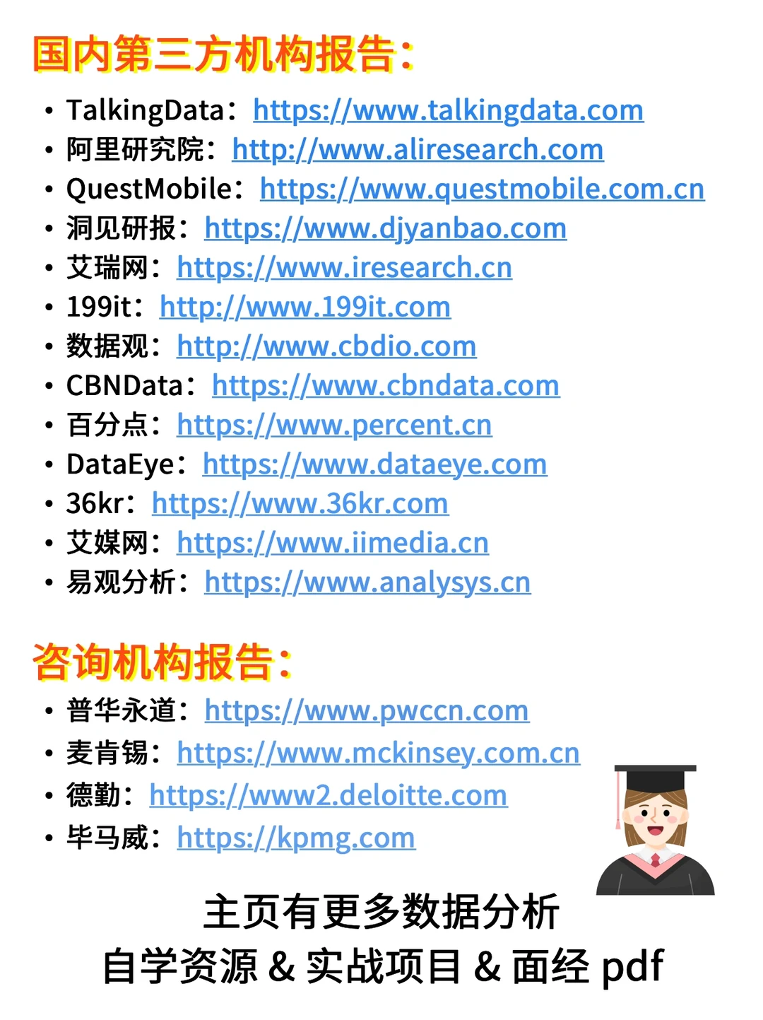 建议你多读行业研报，整理一些较权威的平台
