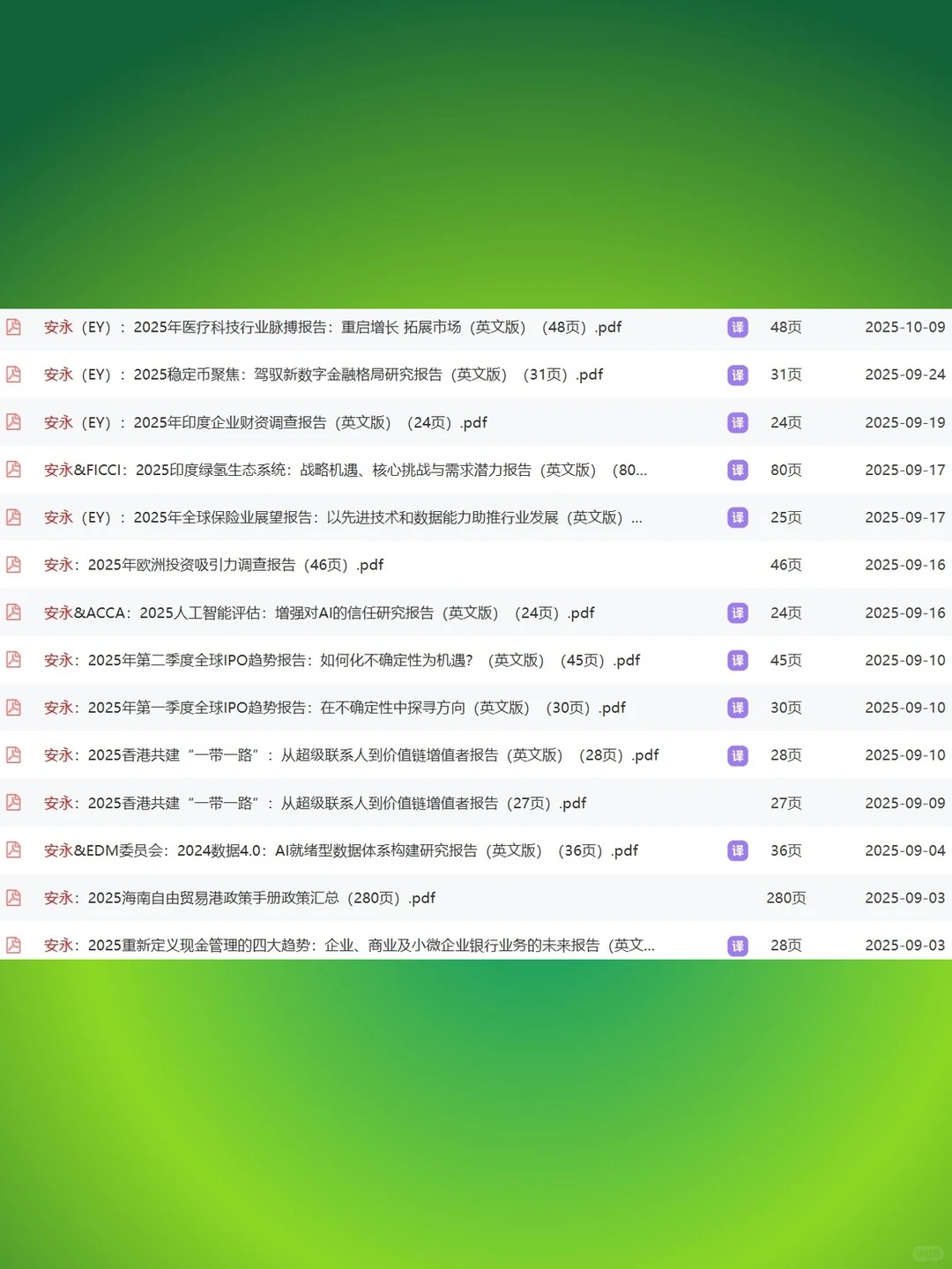 安永2025年市场调研研究报告专题分析资