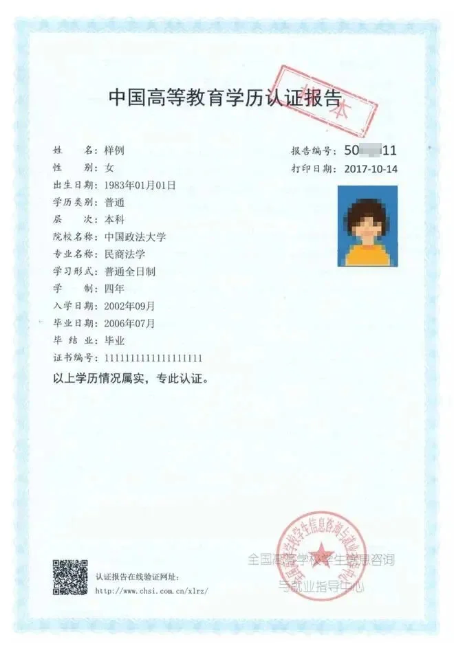 【流程】中国高等教育学历认证报告