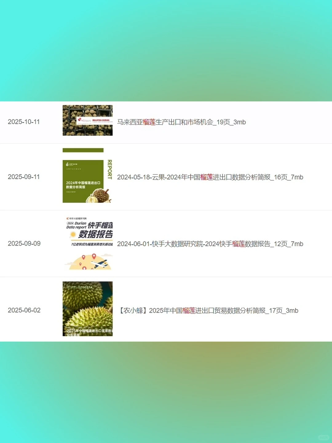榴莲产业深度研究分析报告2025年水果行