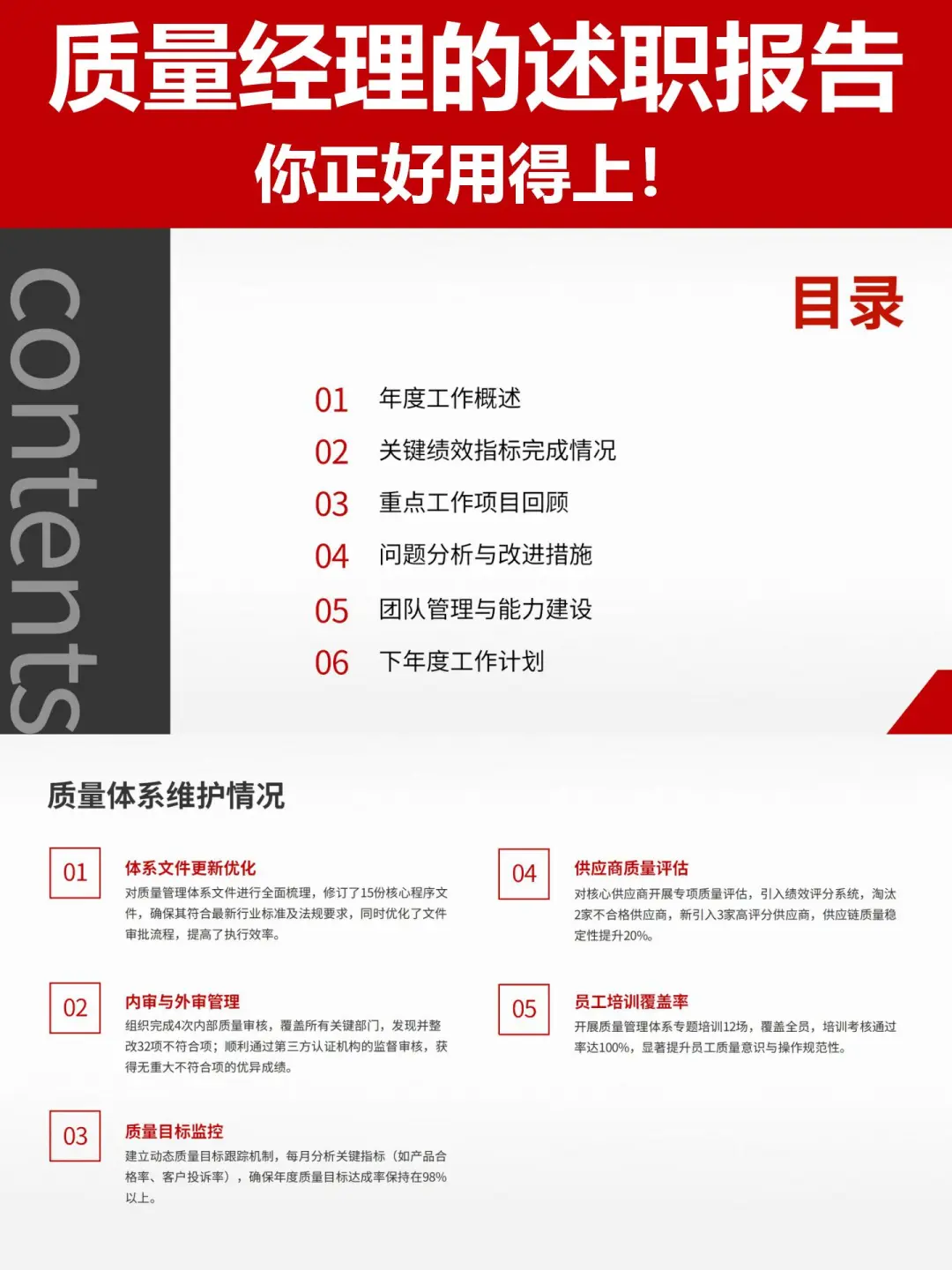 质量经理的述职报告，你正好用得上❗❗