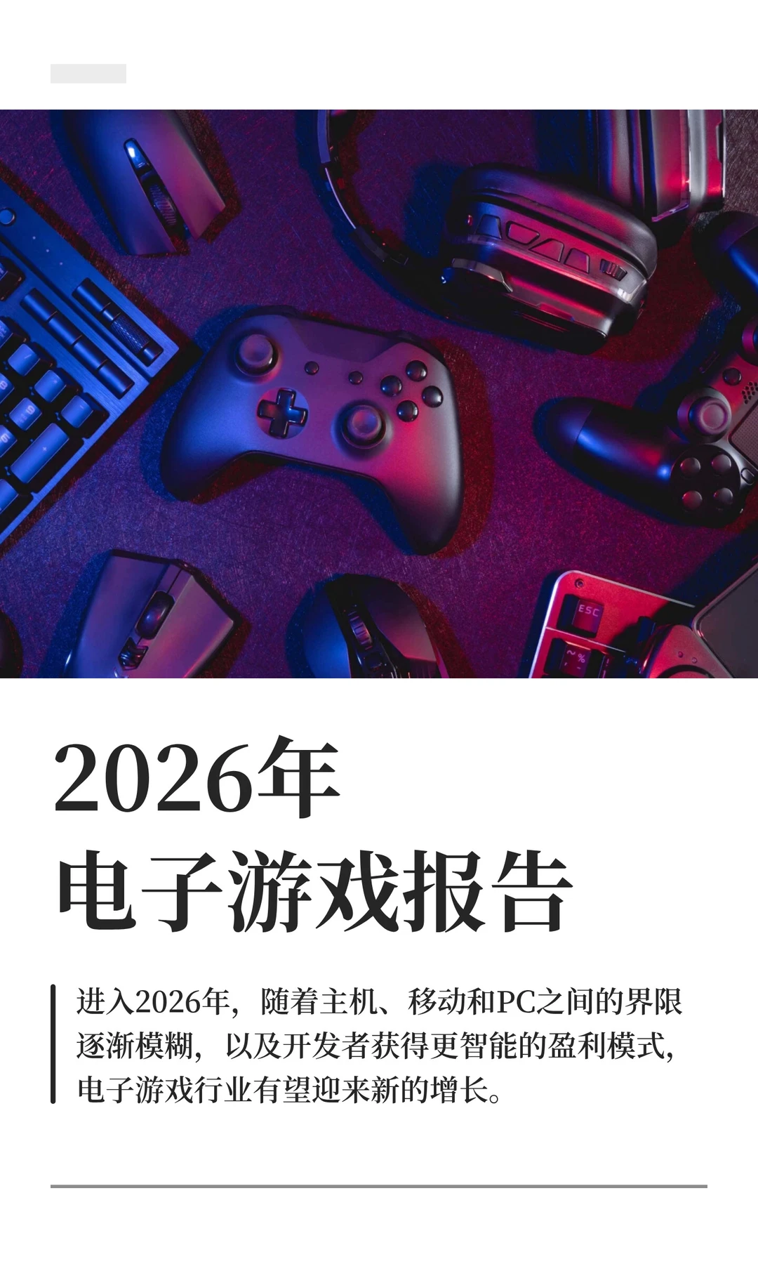 2026年电子游戏报告