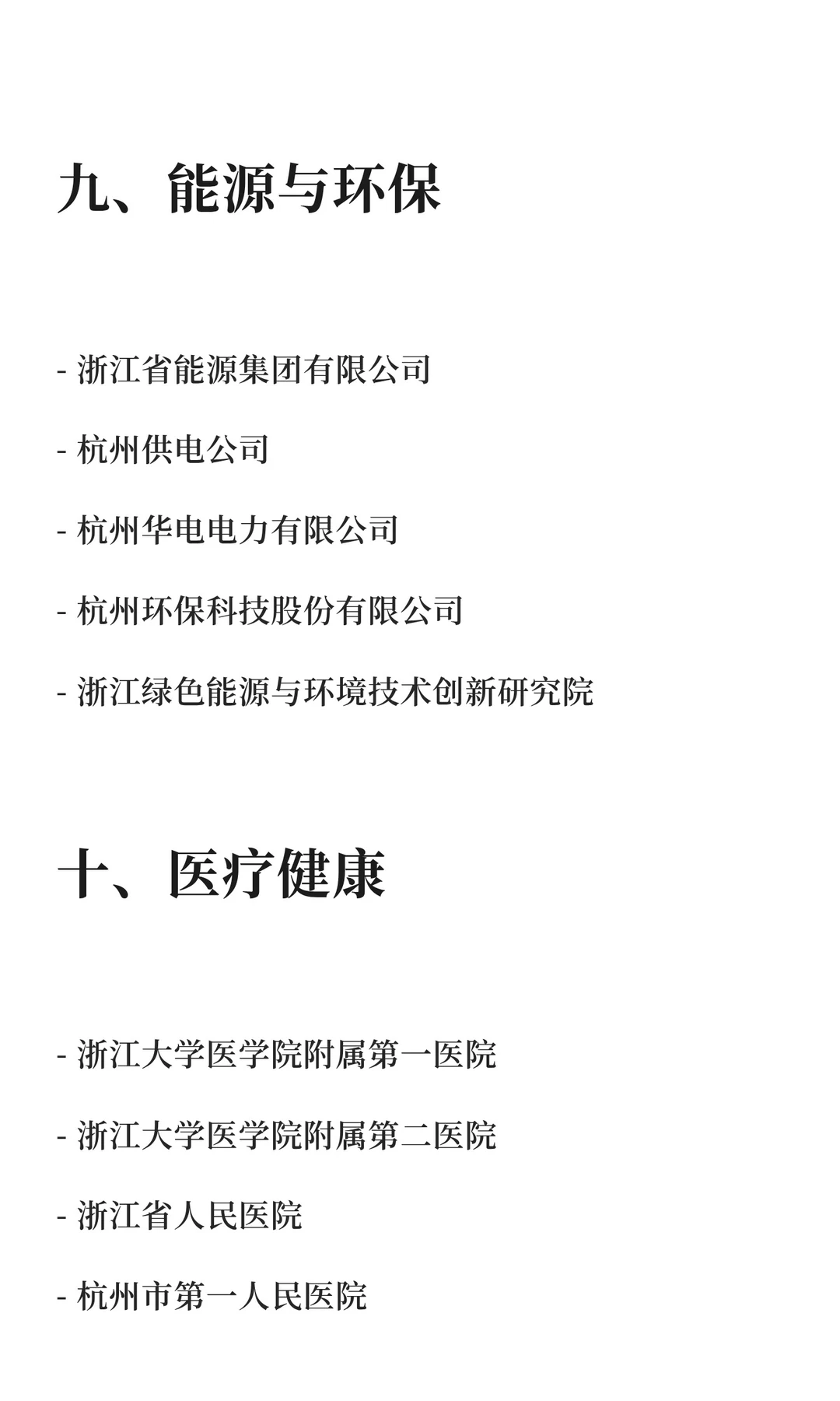 杭州各行业优势单位总结