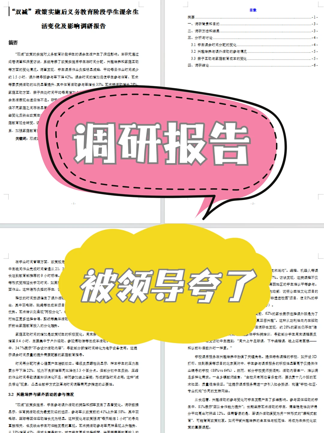 调研报告，被领导夸了