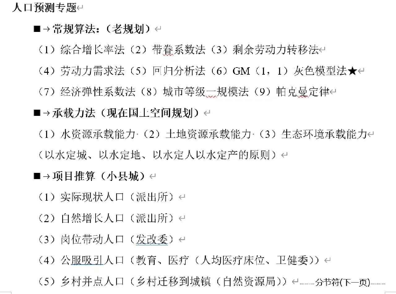Day 6 城市规模预测和功能布局分区