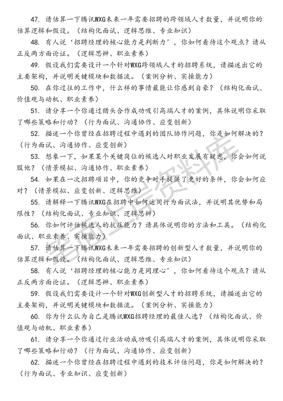 腾讯WXG招聘经理
