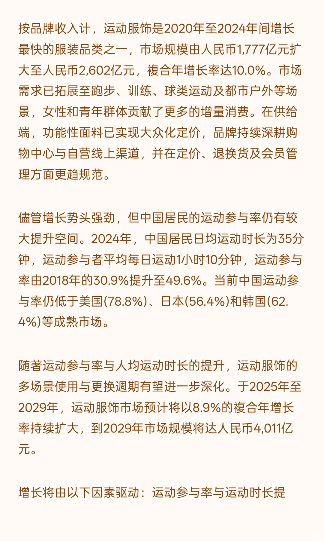 思瀚发布《中国运动装市场深度调查战略分析