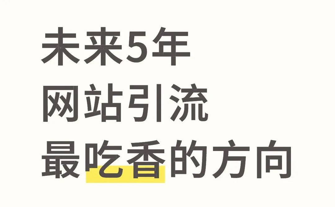 未来5年网站引流,最吃香的方向