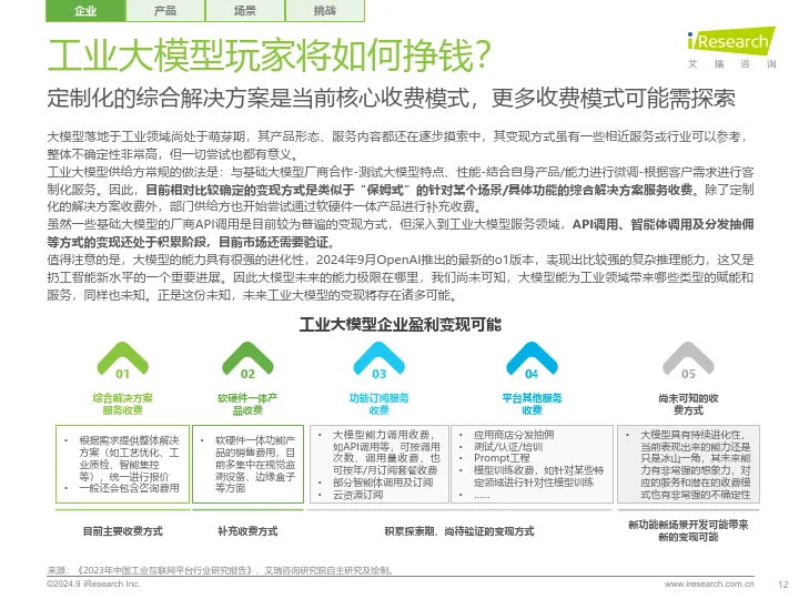 2024年中国工业大模型行业发展研究报告
