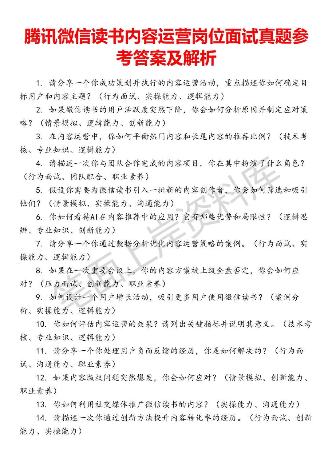 腾讯微信读书内容运营