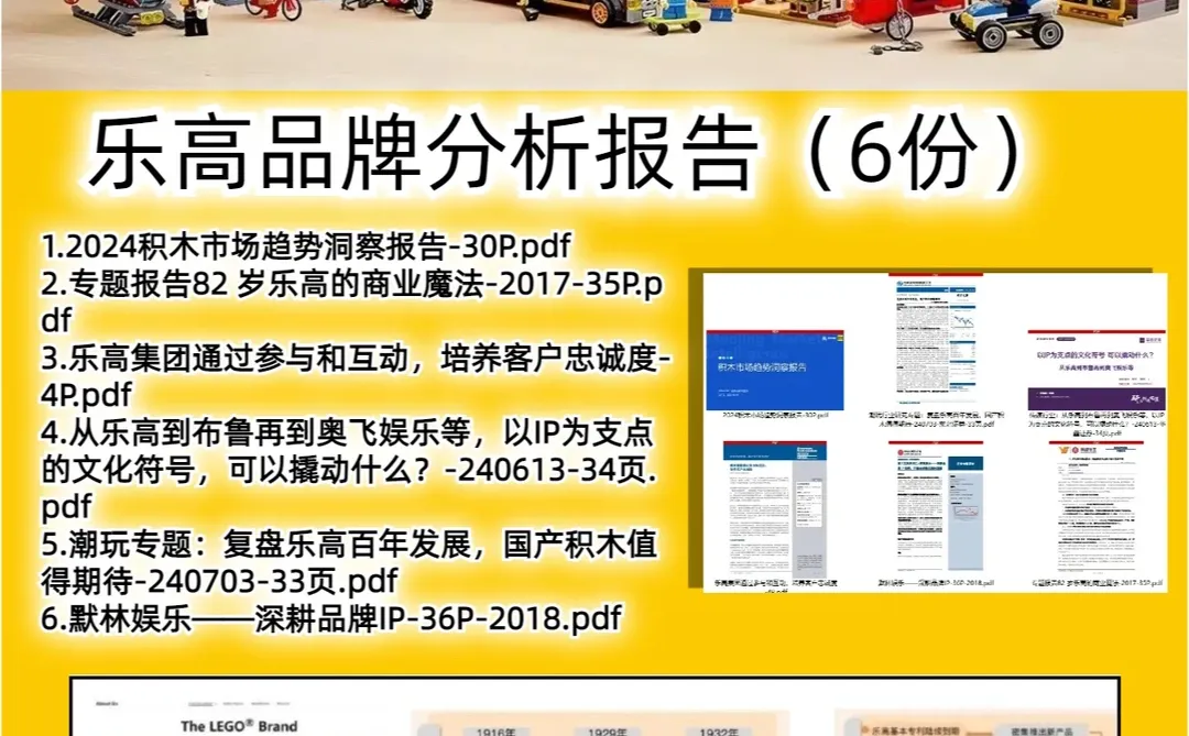 乐高品牌分析报告(6份)